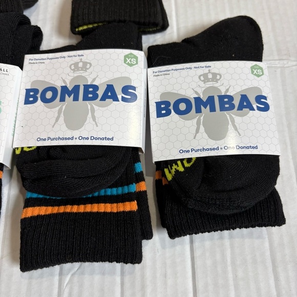 New Bombas 6 Pairs of Black Calf Socks Size XS Women’s Size 4-6 Youth Size 1-6 - Picture 3 of 8